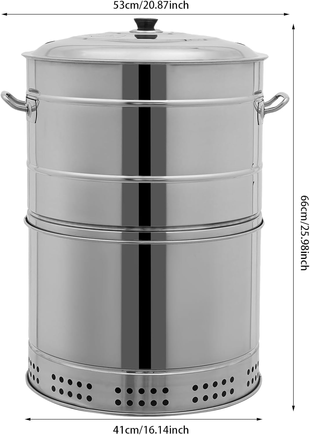 Portable Charcoal BBQ Grill, 26 Inch 360° Rotating Hanging Grill with Oil-Carbon Separation, Smokeless Stainless BBQ Grill Barrel for Camping, Garden, Picnic, Outdoor Cooking