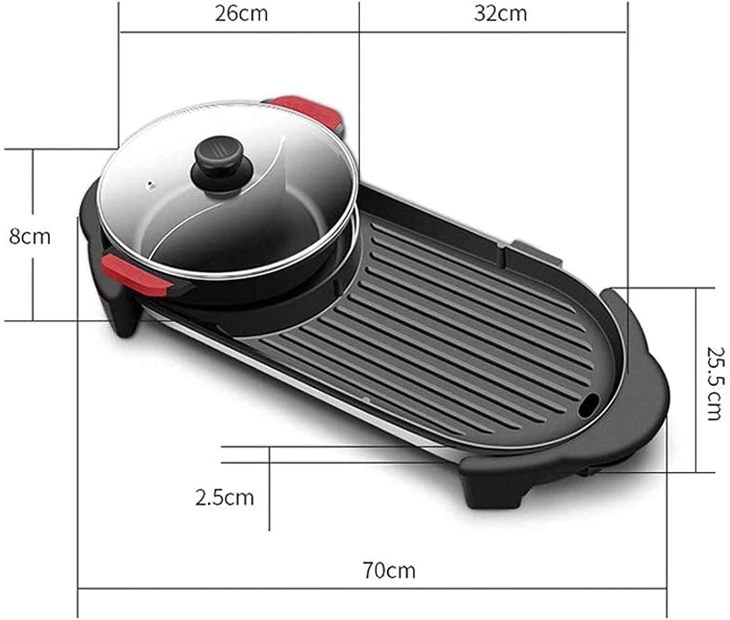 BBQ Smokeless Grill Detachable Hot Pot Independent Temperature Control Hot Pot Barbecue Integrated Pot Household Portable Electric Hot Pot Indoor