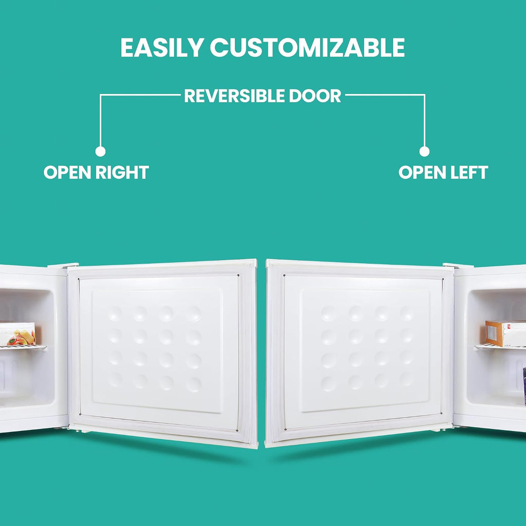 Koolatron Mini Upright Freezer 1.2 cu ft (34L) White, Manual Defrost, Space-Saving Flat Back, Reversible Door, Wire Shelf, for Apartment, Condo, Office, RV, Cabin, Dorm Room, Home Bar