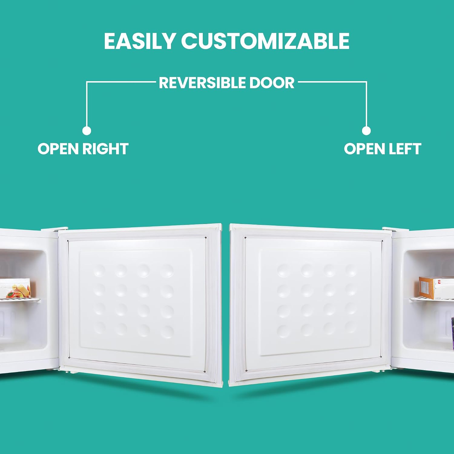 Koolatron Mini Upright Freezer 1.2 cu ft (34L) White, Manual Defrost, Space-Saving Flat Back, Reversible Door, Wire Shelf, for Apartment, Condo, Office, RV, Cabin, Dorm Room, Home Bar