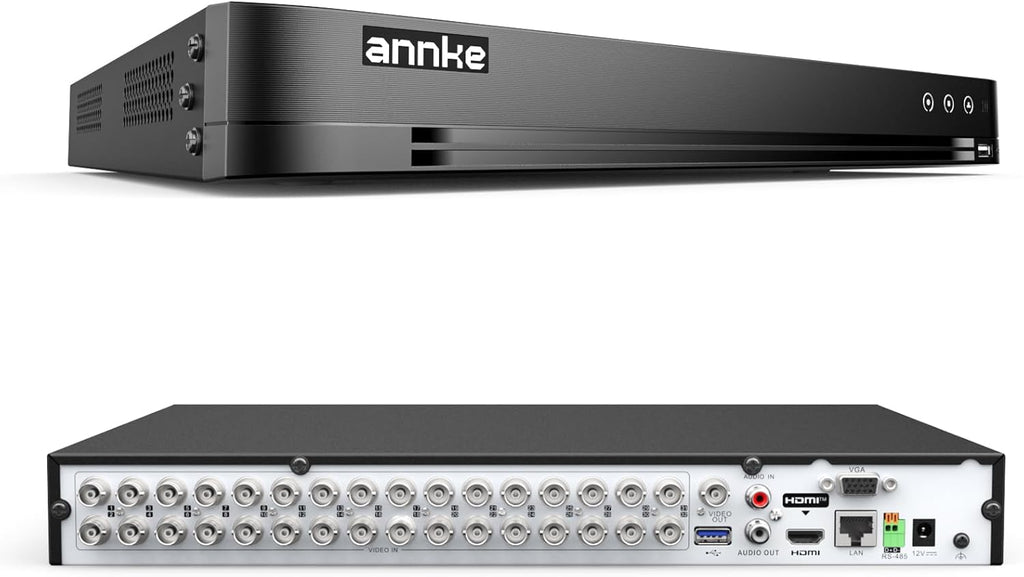 ANNKE 32CH H.265 Pro+ 3K Lite Digital Video Recorder with Human/Vehicle Detection, 5-in-1 Hybrid CCTV DVR for Home/Business Surveillance Camera System, 24/7 Recording, P2P Remote Access, No HDD