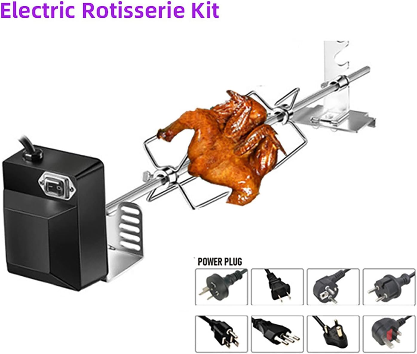 Portable Stainless Steel Whole Lamb Rotisserie Grill – Manual & Electric BBQ Spit Roaster, Adjustable 45W Motor, Outdoor Camping Grill for Whole Pig, Chicken, Beef