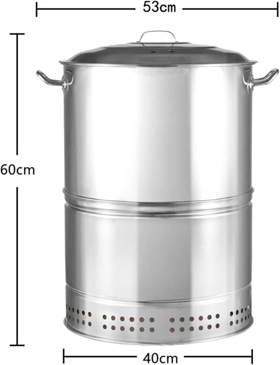 Portable Charcoal Barrel BBQ Grill 360°Rolling Grilling Basket Stainless Steel Hanging Stove for Outdoor Camping