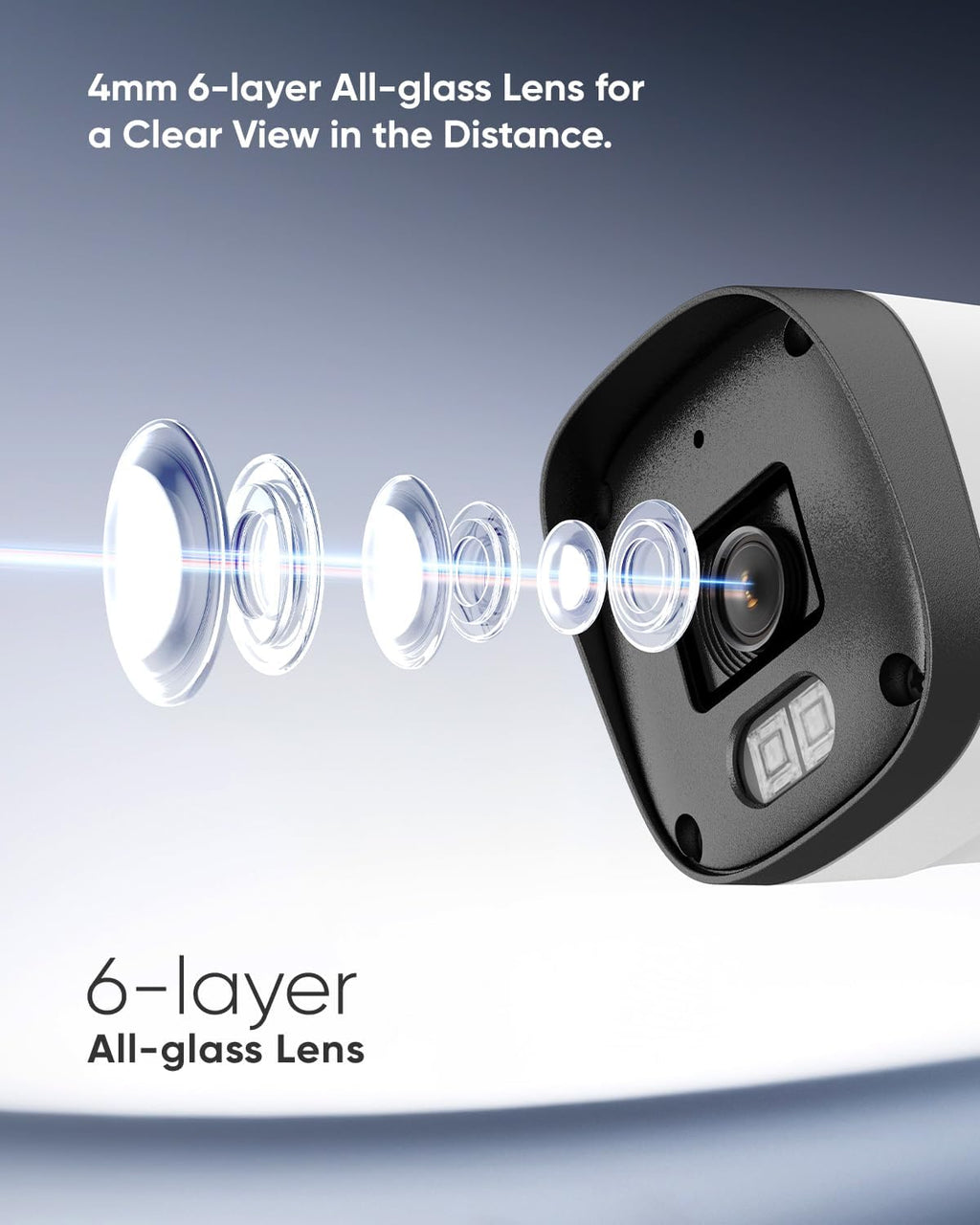SANNCE 2K 3MP PoE Security Camera System, 8CH 6MP Surveillance NVR with 4PCS 3MP HD Weatherproof Cameras with H.265 Video Compression, Smart IR LED, APP Push Alert, Remote Access (Without HDD)