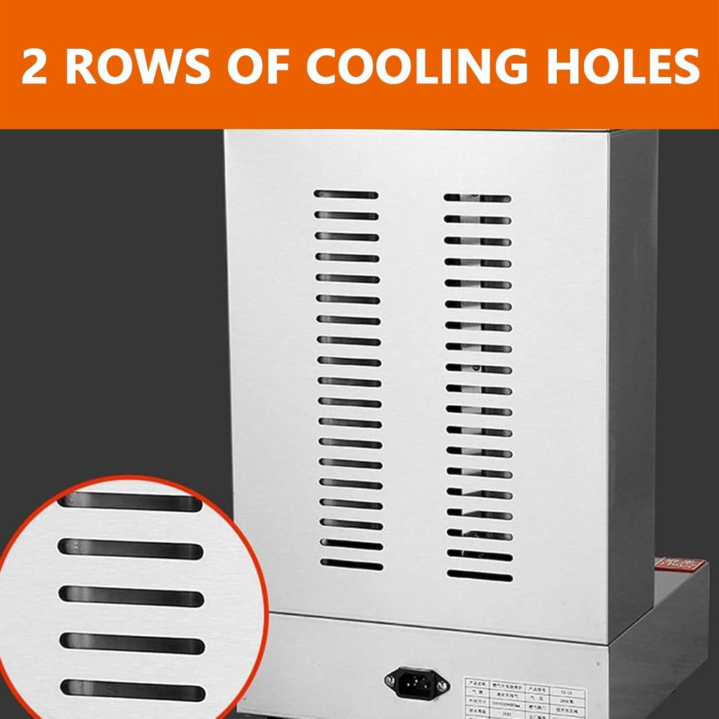BBQ Meat Machine, Vertical Auto-Rotate Kebab Doner Grill with Meat Spatula,50-300℃ Temp Control, Stainless Steel Gas Broilers Rotisserie Oven