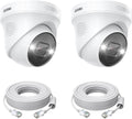ZOSI 2-Pack 4K PoE Security Cameras with Ethernet Cables, Person/Vehicle Detection, 2-Way Audio, Weatherproof, Color Night Vision, Outdoor Indoor Camera Only Compatible with Same Brand 8MP/4K POE NVR