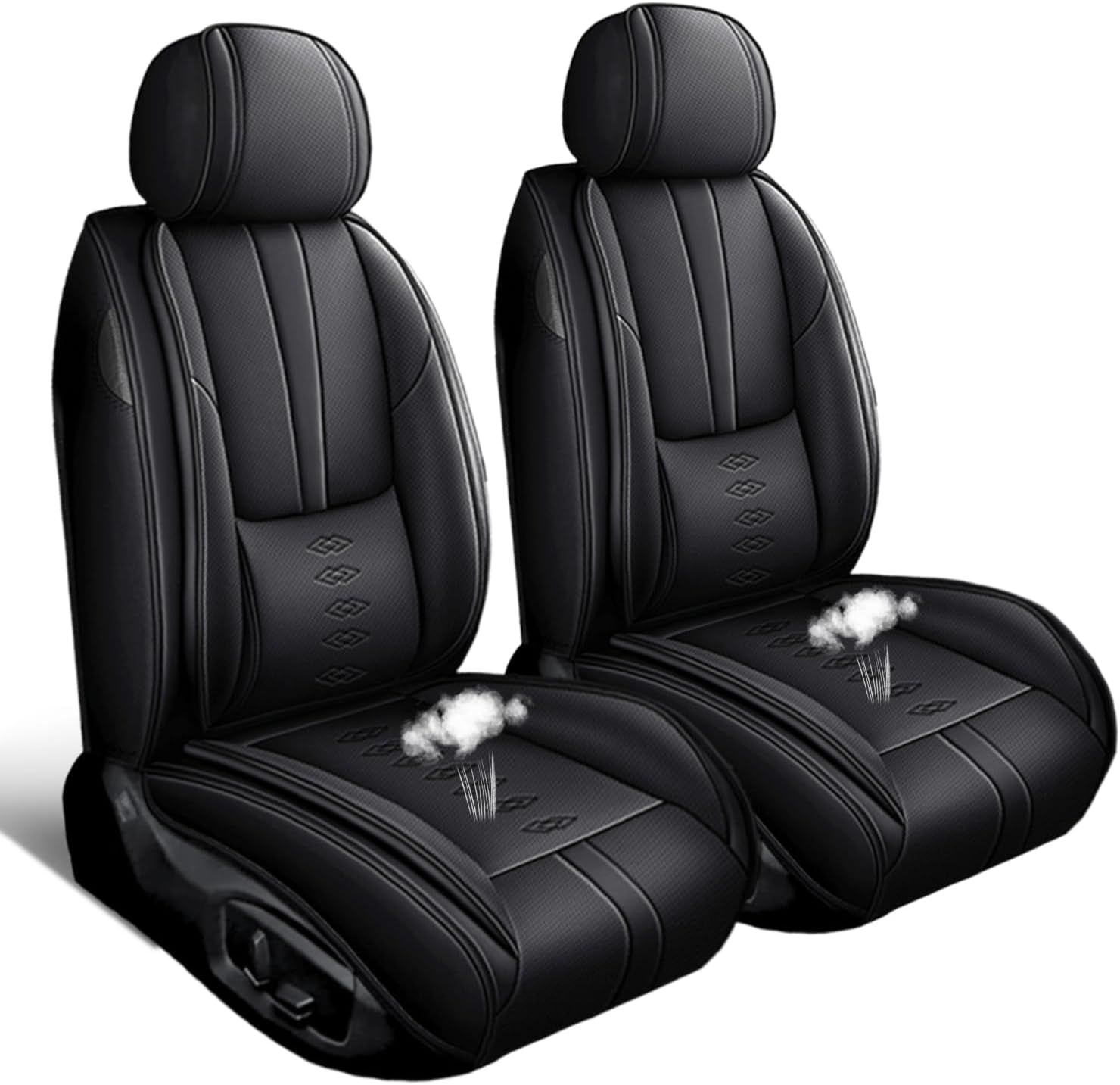 Car Seat Covers 2 Seats Fit for Mazda CX-90 2024 2025,Waterproof Leather Seat Covers,Airbag Compatible,Car Seat Protectors Interior Sets(Front Set,Black)