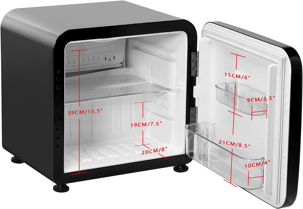 COSTWAY 1.6 Cu.ft Mini Fridge, Compact Refrigerator with Auto Defrost, Single Reversible Door, Adjustable Thermostat for Office, Dorm, Bedroom, Apartment (Black)