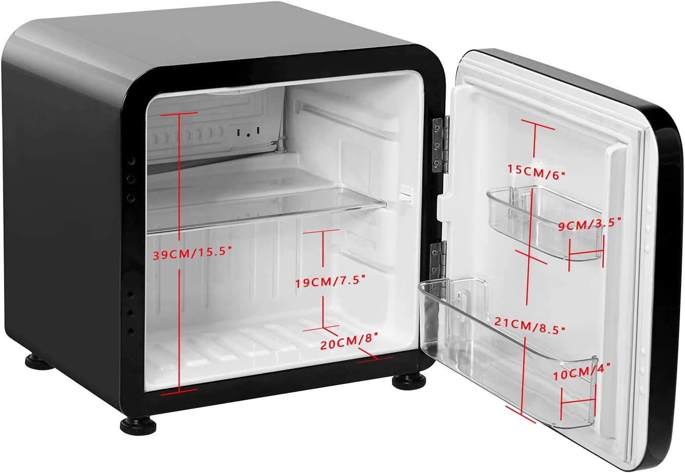 COSTWAY 1.6 Cu.ft Mini Fridge, Compact Refrigerator with Auto Defrost, Single Reversible Door, Adjustable Thermostat for Office, Dorm, Bedroom, Apartment (Black)