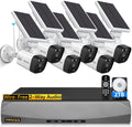 OOSSXX Honestview Solar Outdoor Wireless Surveillance Camera System Battery Powered Video Security Cameras with 2-Way Audio, 2-Antennas Signal Enhanced, 130 Ultra Wide-Angle Lens