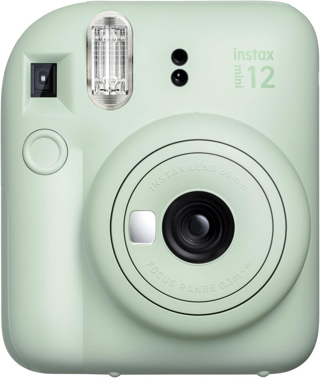 Fujifilm Instax Mini 12 Instant Camera Mint Green Bundle with Fuji Instax Mini Film Value Pack (40 Sheets) + Protective Carrying Case + Photo Album + Microfiber Cleaning Cloth