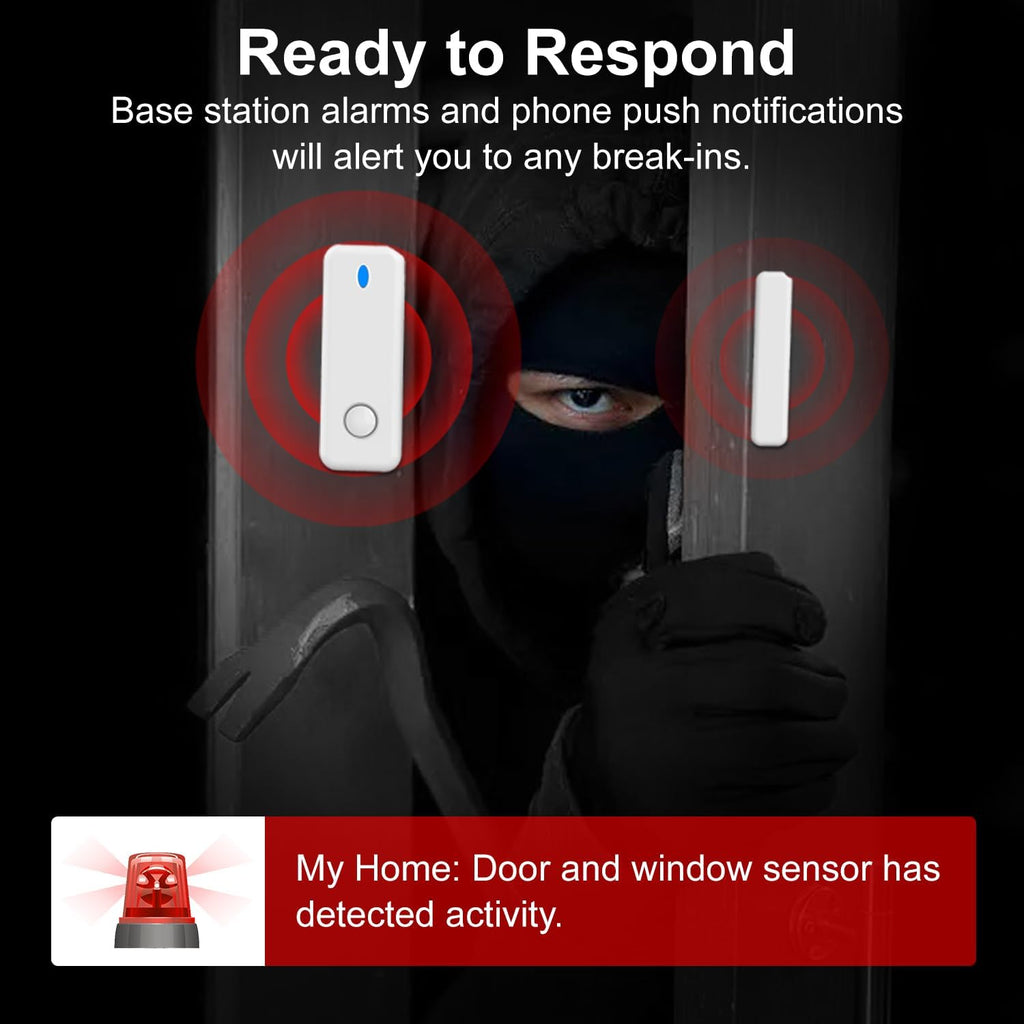 Home Alarm System with Camera, 23 Pieces Wireless WiFi/GSM SMS Home Security System with Motion Detector, 120dB Alarm Siren, Remote Control, Doorbell Button and SOS Button for Villa,Warehouse