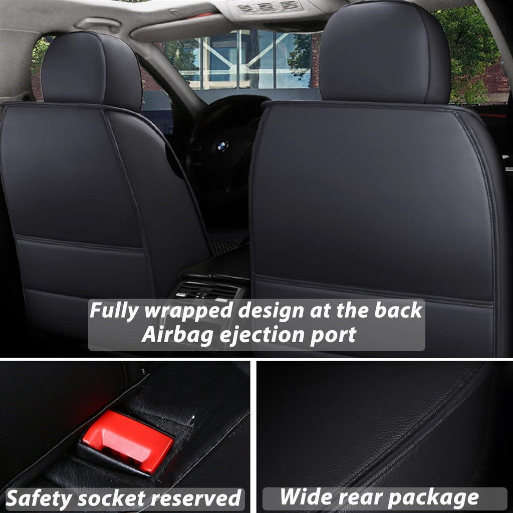 Car Seat Covers Full Set for Hyundai Accent 2018-2022 Leather Seat Covers, Waterproof Non-Slip Breathable Wear Seat Cover, Car Seat Protector Adapted Airbags（Standard, Beige）