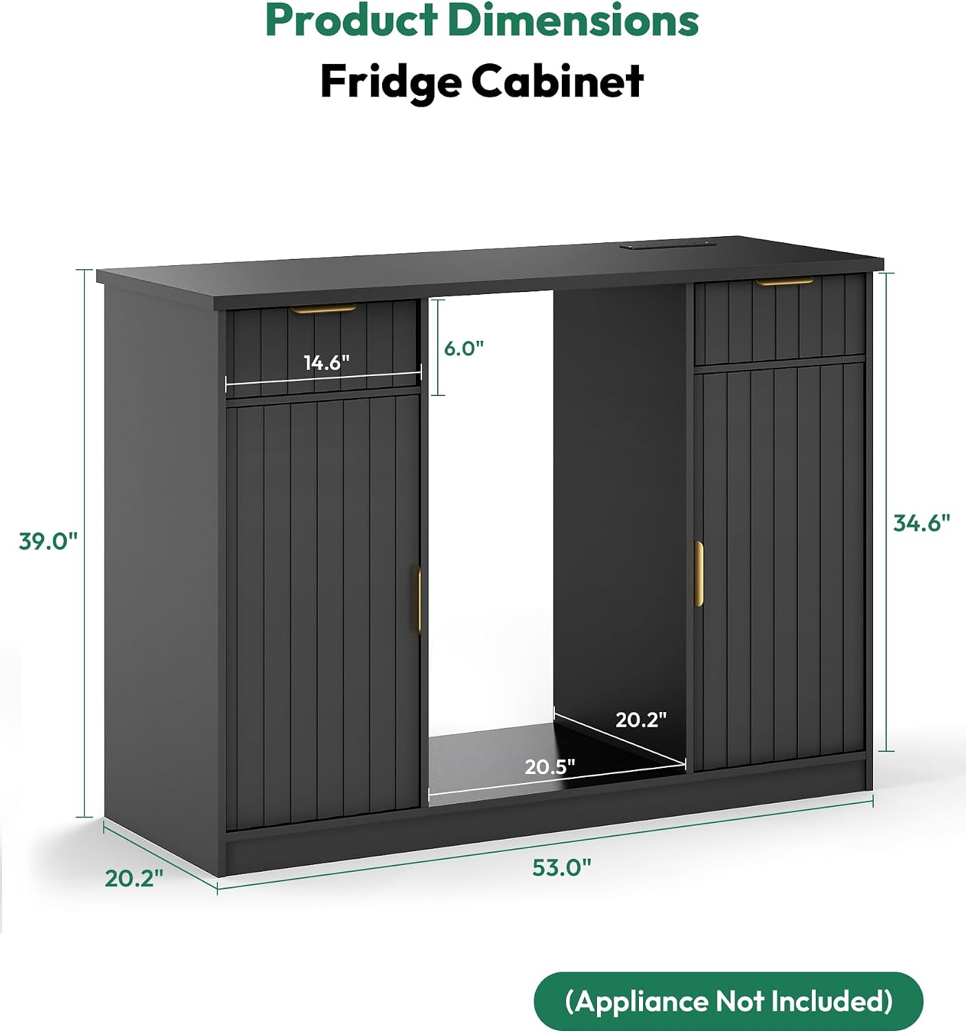Lamtor Coffee Bar Cabinet with Storage - 53' Mini Fridge Cabinet with Power Outlet, Fluted Wine Bar with Drawer & Door Storage for Kitchen Dining Room, Black