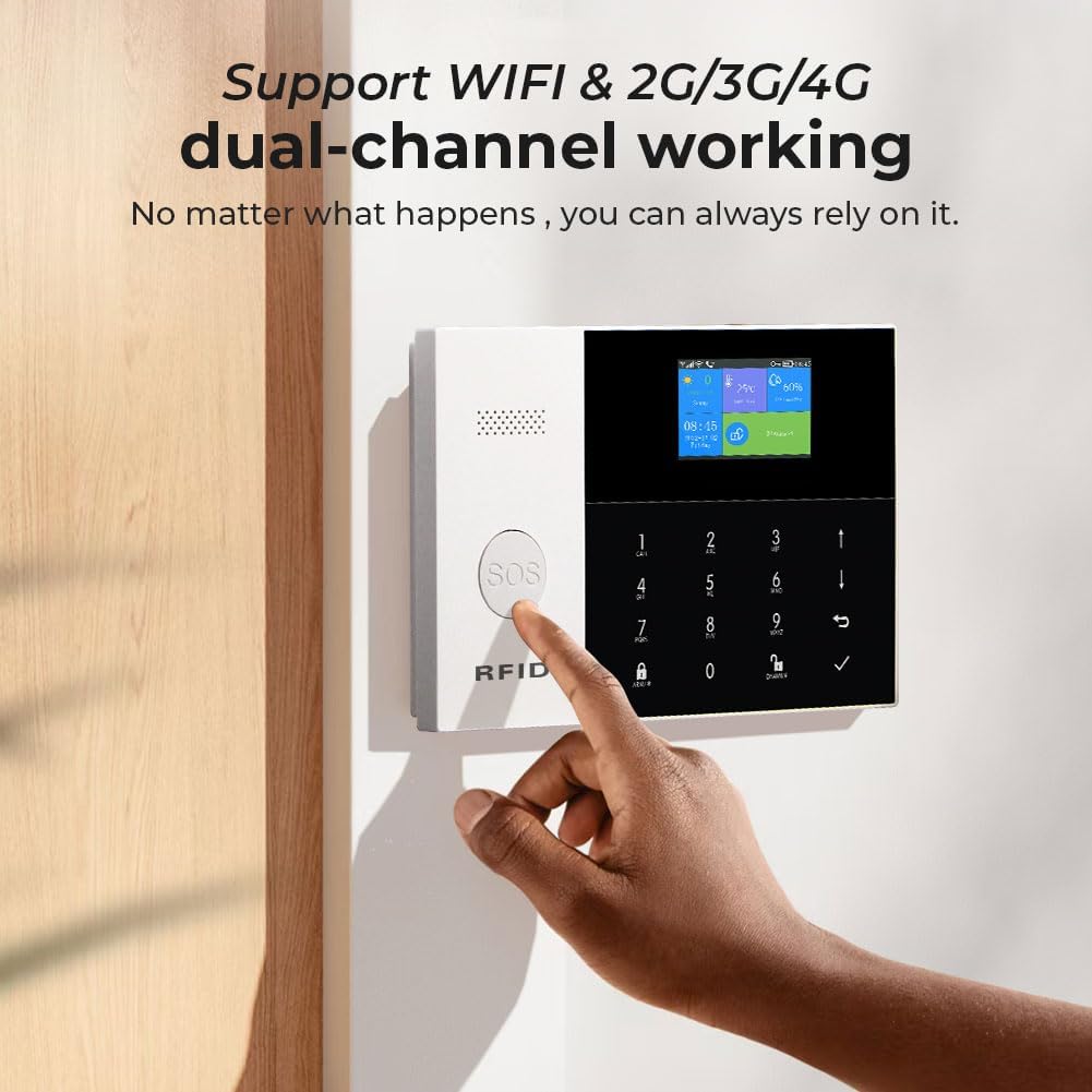 PGST WiFi Wireless Home Alarm System - 2025 Home Security System, 10-Minute Installation, 10 Door & Window Sensors + 5 Motion Sensors, APP Remote Control, Compatible with Alexa, No Monthly Fee