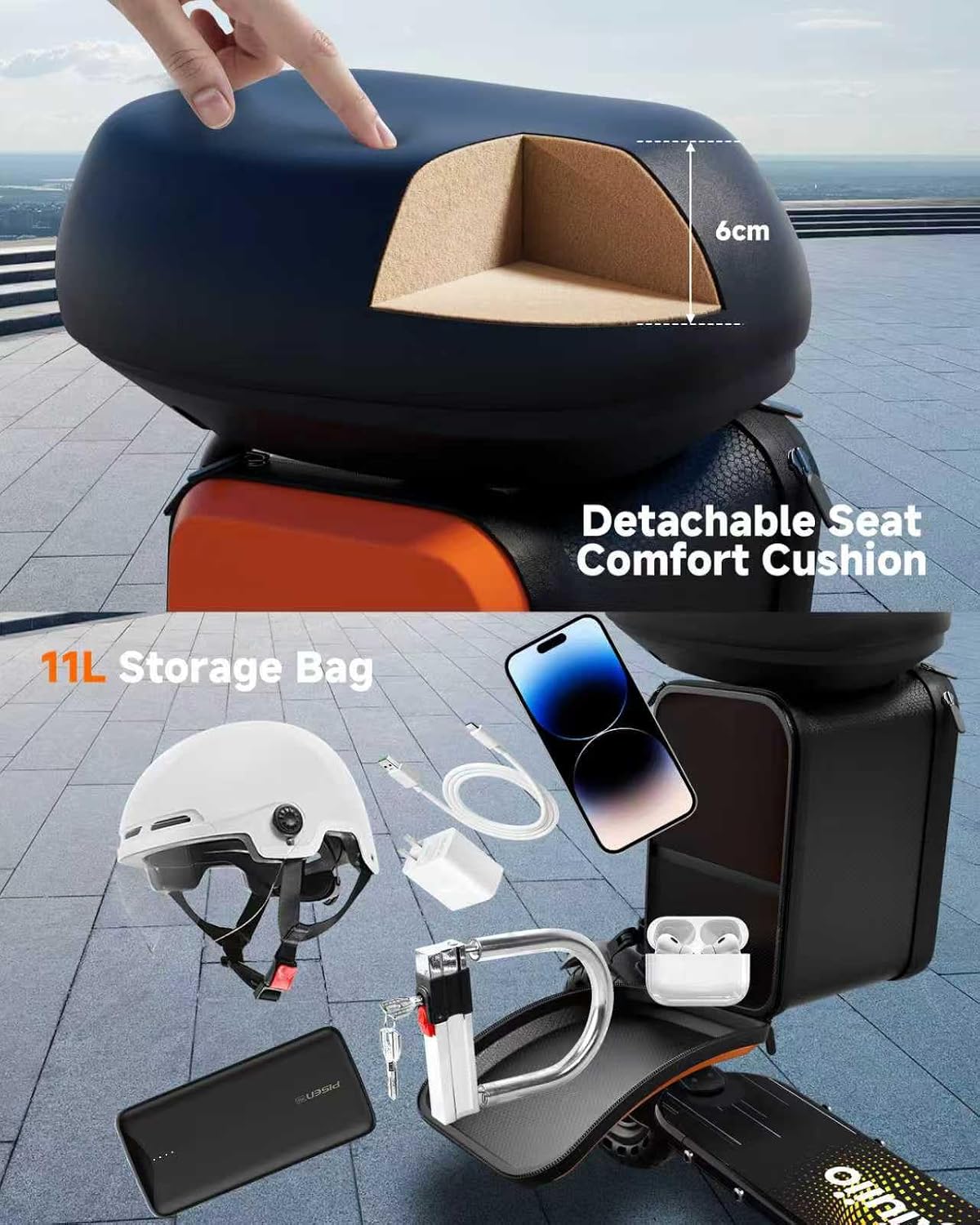Electric Scooter, 350W-500W Motor, 9 MPH to 22MPH, 10-41 Miles Range, Dual Suspension, Dual Braking, App Control, Foldable Commuter E Scooter for Adults and Teens