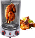 Gas Vertical Broiler BBQ Grill,Commercial Electric Grill Automatic Rotating Machine,Gyros Rotisserie Grill 3000W 110V w/2 Burners Doner Kebab Machine for party (2 Burners)
