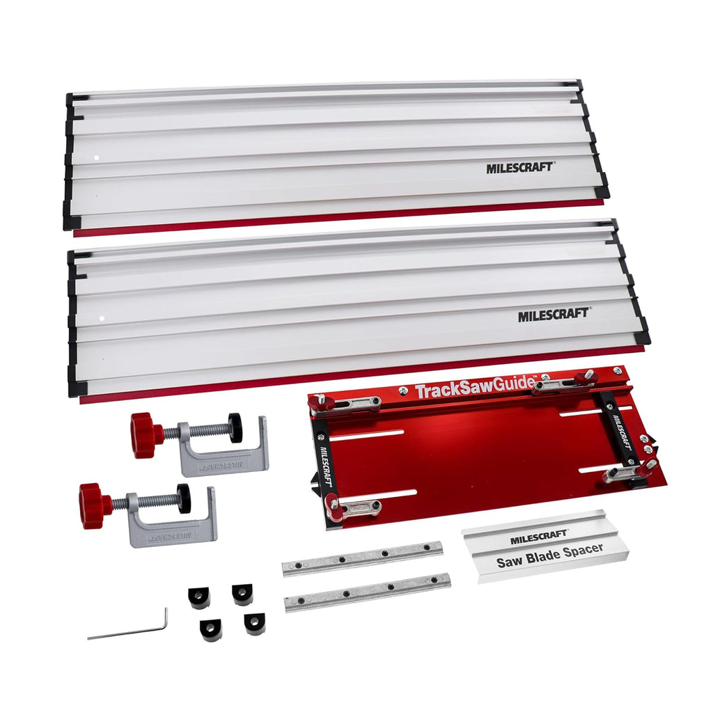 Milescraft 1409 Track Saw Guide - Universal for 7-1/4' Circular Saws, 50' Cutting Range, 2' Depth, Aluminum