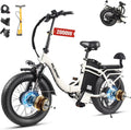 Wildeway Folding Electric Bike for Adults,2000W Dual Motor Ebike 20x4.0 Fat Tire All-Terrain 28MPH,48V 32Ah Removable Battery,7-Speed,Dual Hydraulic Disc Brake,City Commuting Delivery Bicycle