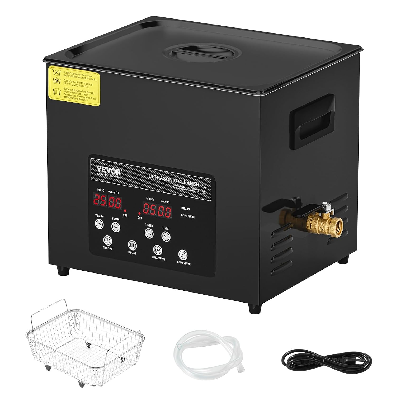 VEVOR Ultrasonic Cleaner, 10L, 600W Heating Power Ultra Sonic Cleaning Machine with Gentle Mode & Upgraded Degassing, 4 PCS Transducers, 40kHz Industrial Ultrasound Cleaner for Jewelry, Beakers, Tools