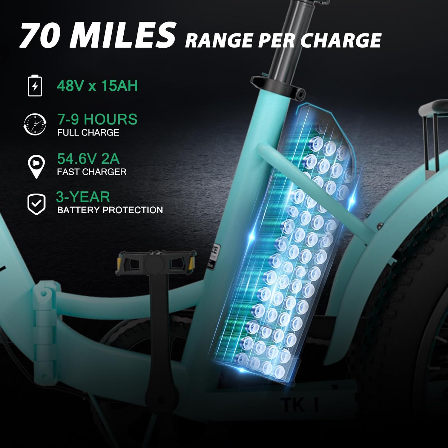 MOONCOOL Foldable Electric Tricycle for Adults, 20' Aluminum Etrike Fat Tire, Rated 500W 48V 15Ah Rear Differential, Front Suspension, 15.5MPH, 450LBS Payload, 95% Pre-Assembled