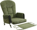 ANMINY 5pcs Glider Rocker Replacement Cushions Set - Thickened Fleece Glider Rocking Chair Cushions with 29.5 inch High Backrest & Side Pockets for Indoor Nursery, Washable & Non Slip, Green