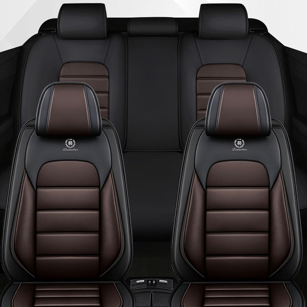 Car Seat Cover Fit for GMC Acadia 2007-2025,Compatible Airbag Non-Slip Waterproof Seat Cover,Car Seat Protector Premium Interior (Standard 5 Seats,Black Coffee)