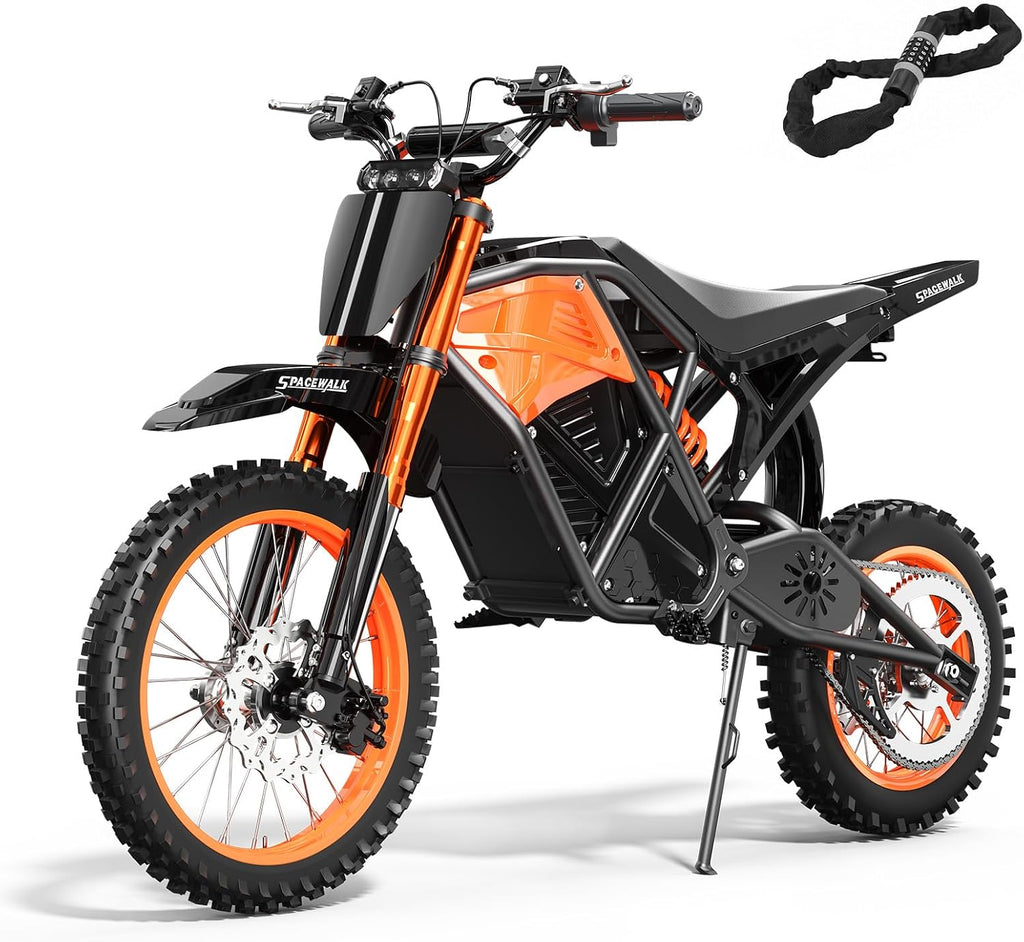 EILLEO Electric Dirt Bike for Adults/Teens, 48V 3000W Electric Motorcycle with 14'/12' Fat Tire, 37.5MPH 60 Miles Range, Mountain Off-Road Ebike with Hydraulic Brakes Age 13+