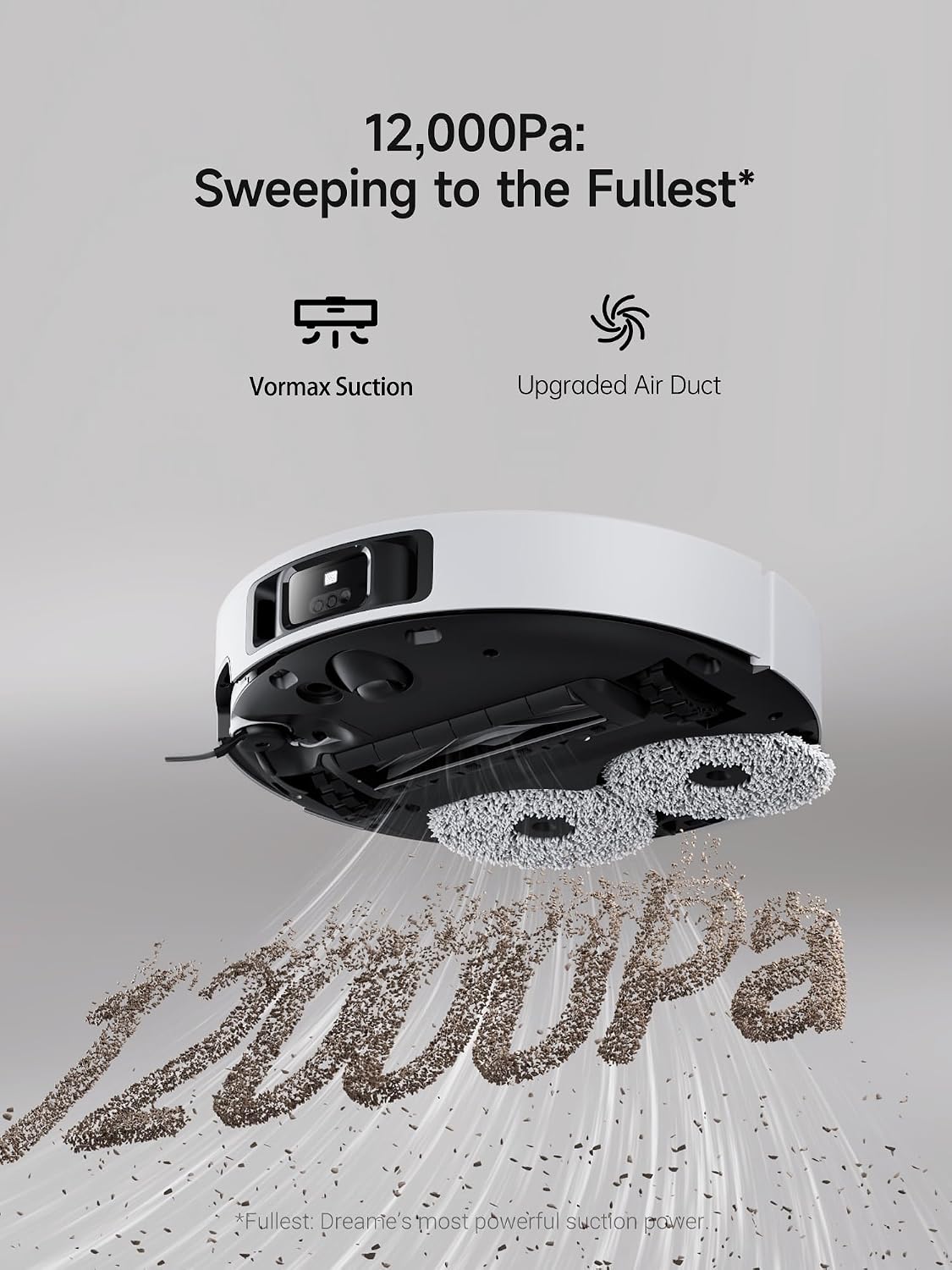 DREAME X40 Ultra Robotic Vacuum with Removable & Liftable Mop, 12,000Pa Suction, 158°F Mop & Washboard Self Cleaning, Auto-Empty, Auto Refill, liftable Brushes White (Renewed)