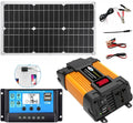 4000W/6000W Solar Inverter Kit 12V DC to 110V 220V AC with 18W Solar Panel 30A Controller for Home RV Off Grid Power System Generator(6000W,12-220v)