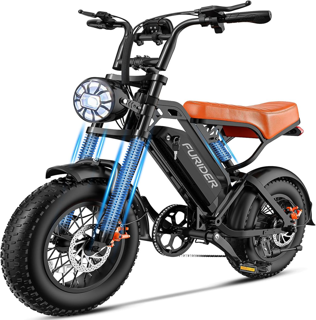 Electric Bike for Adults, 1200W Peak Power Ebike, 28MPH, 48V 18Ah Removable Battery, 35-Mile Range, 500LBS Load, 16'' Fat Tire Electric Dirt Bikes, Electric Mountain Bicycles for All-Terrain