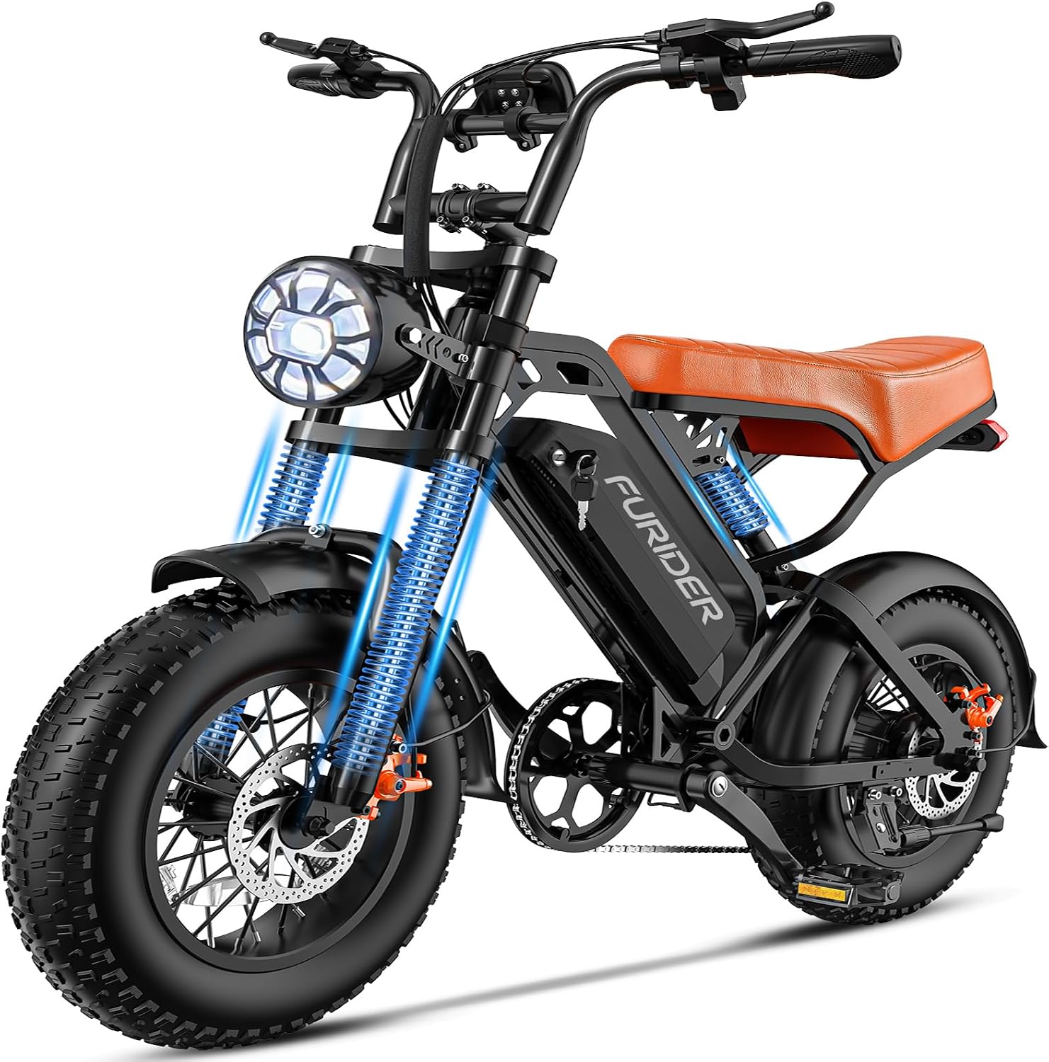 Electric Bike for Adults, 1200W Peak Power Ebike, 28MPH, 48V 18Ah Removable Battery, 35-Mile Range, 500LBS Load, 16'' Fat Tire Electric Dirt Bikes, Electric Mountain Bicycles for All-Terrain