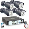 Home Security Camera System Indoor Outdoor, AI Human/Vehicle Detection,Night Vision,Remote Access, 4pcs 1080P 1920TVL Weatherproof CCTV Surveillance Cameras,H.265+ 4CH DVR 1TB HDD