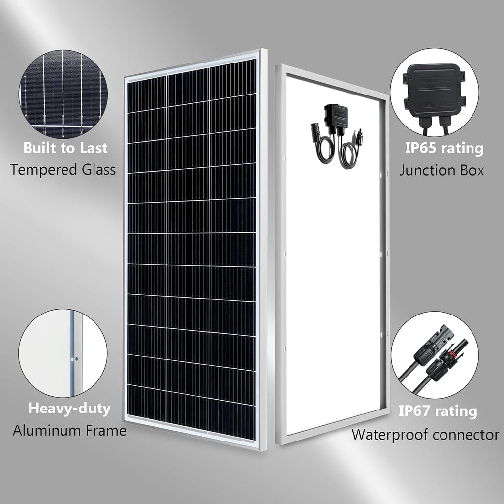 150 Watt 12Volt Solar Panel Kit Monocrystalline Module 20A Charge Controller for RV, Boats, Trailer, Camper,Off-Grid System(150W Solar kit)