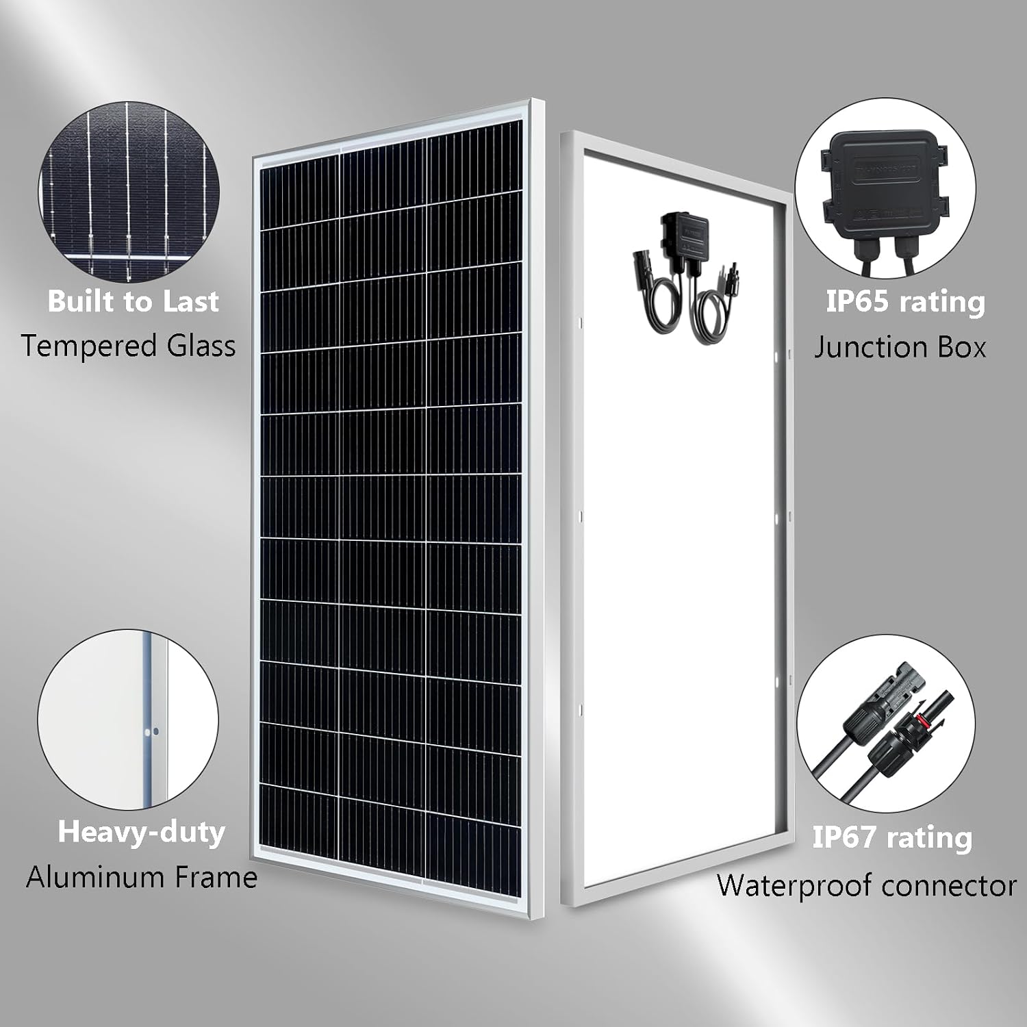 150 Watt 12Volt Solar Panel Kit Monocrystalline Module 20A Charge Controller for RV, Boats, Trailer, Camper,Off-Grid System(150W Solar kit)