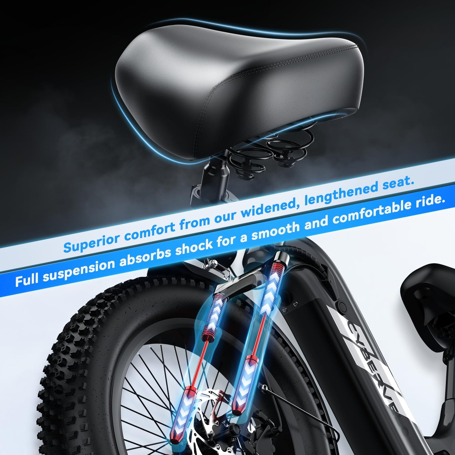 Cybervelo 1000W Folding Electric Bike,48V 20.8AH Removable Battery EBike,30+MPH,80 Miles Max Range Electric Bike for Adults, 20' Fat Tire Foldable ebike, Adult Electric Bikes for Commute All Terrain