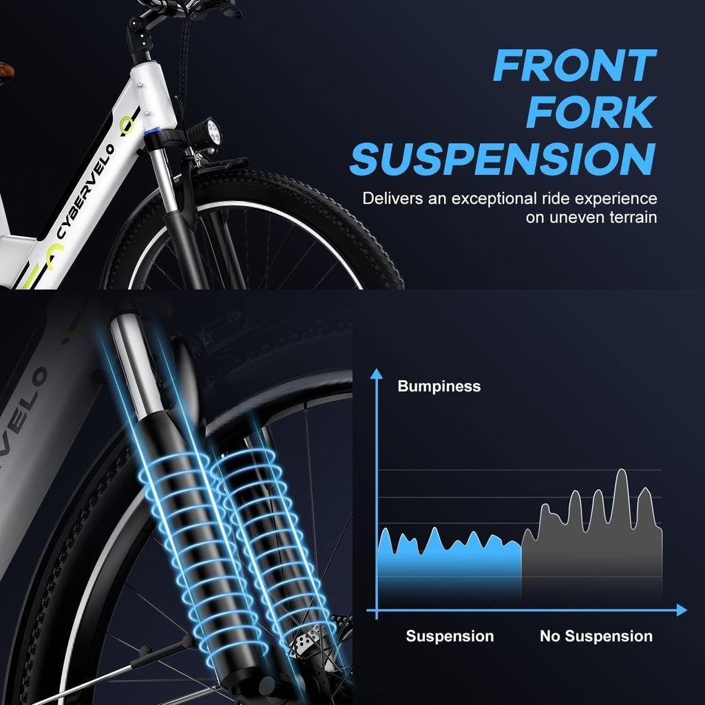 750 Peak Electric Bike for Adults,up 80 Miles Removable Battery Ebike, 26' Electric E Bike with 7-Speed,Adult Electric Bicycles for Commute Beach Snow White Womens All Terrain