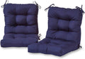 Greendale Home Fashions Outdoor 42x21-inch Seat/Back Chair Cushion (Set of 2), Midnight