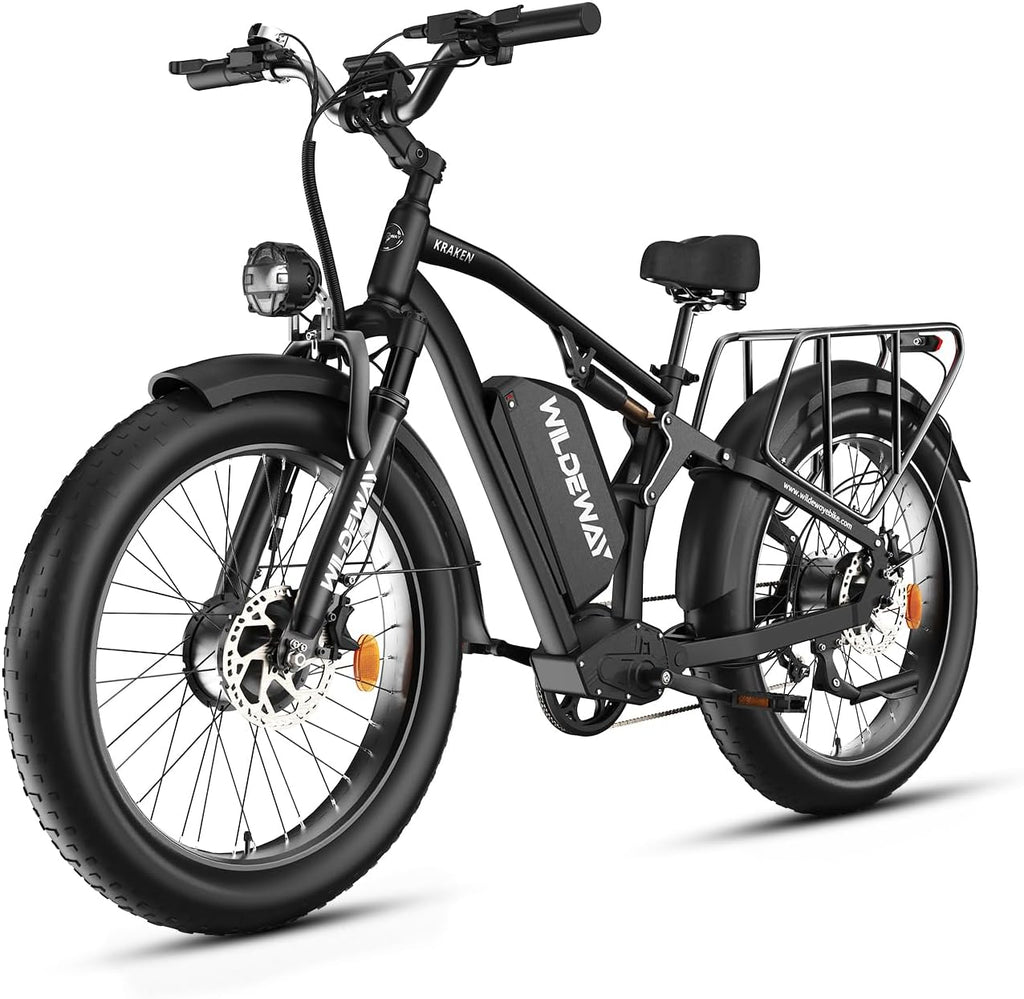 3000W Dual Motor Electric Bike for Adults, 26' Fat Tire Ebike, 32MPH, 52V 25Ah Battery, 80 Miles Range, Full Suspension All Terrain Off Road Electric Bicycle, Hydraulic Brakes, Snow Sand Mountain