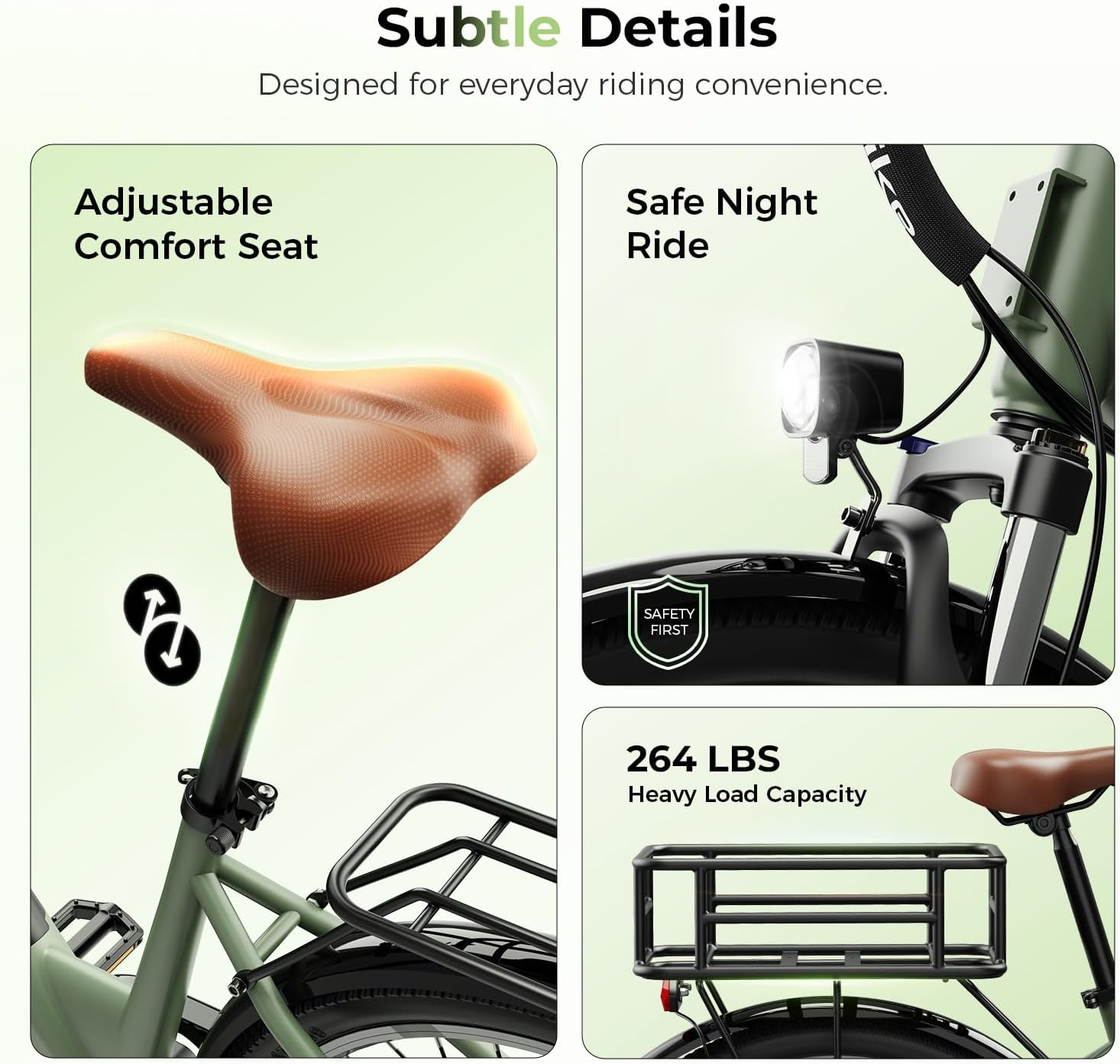 Heybike Cityscape 2.0 Electric Bike for Adults with Peak 1200W Motor, 468Wh Removable Battery, 50Miles 26' Electric Commuter Bike, 7-Speed,UL Certified