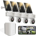 ESCANU Wireless Home Security Cameras System,Solar Power PTZ Outdoor Cameras,Motion Detection,Night Vision,Water-Proof,2-Way Audio,No Subscription Fee,Cloud/SD Card Storage