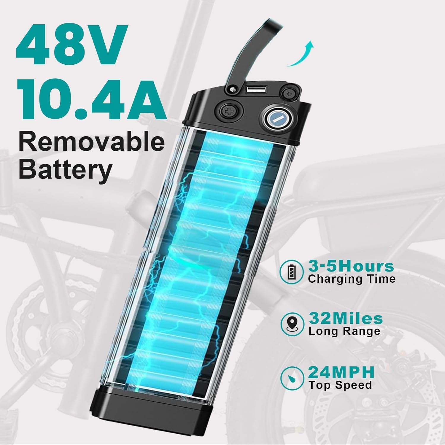 Electric Bike for Adults and Teens, Folding Ebike,Commuter City Foldable E Bike with 560W Motor and 48V 10Ah Battery, 24MPH Speed Pedals Assist, Dual Disc Brakes,14' Compact Electric Bicycles