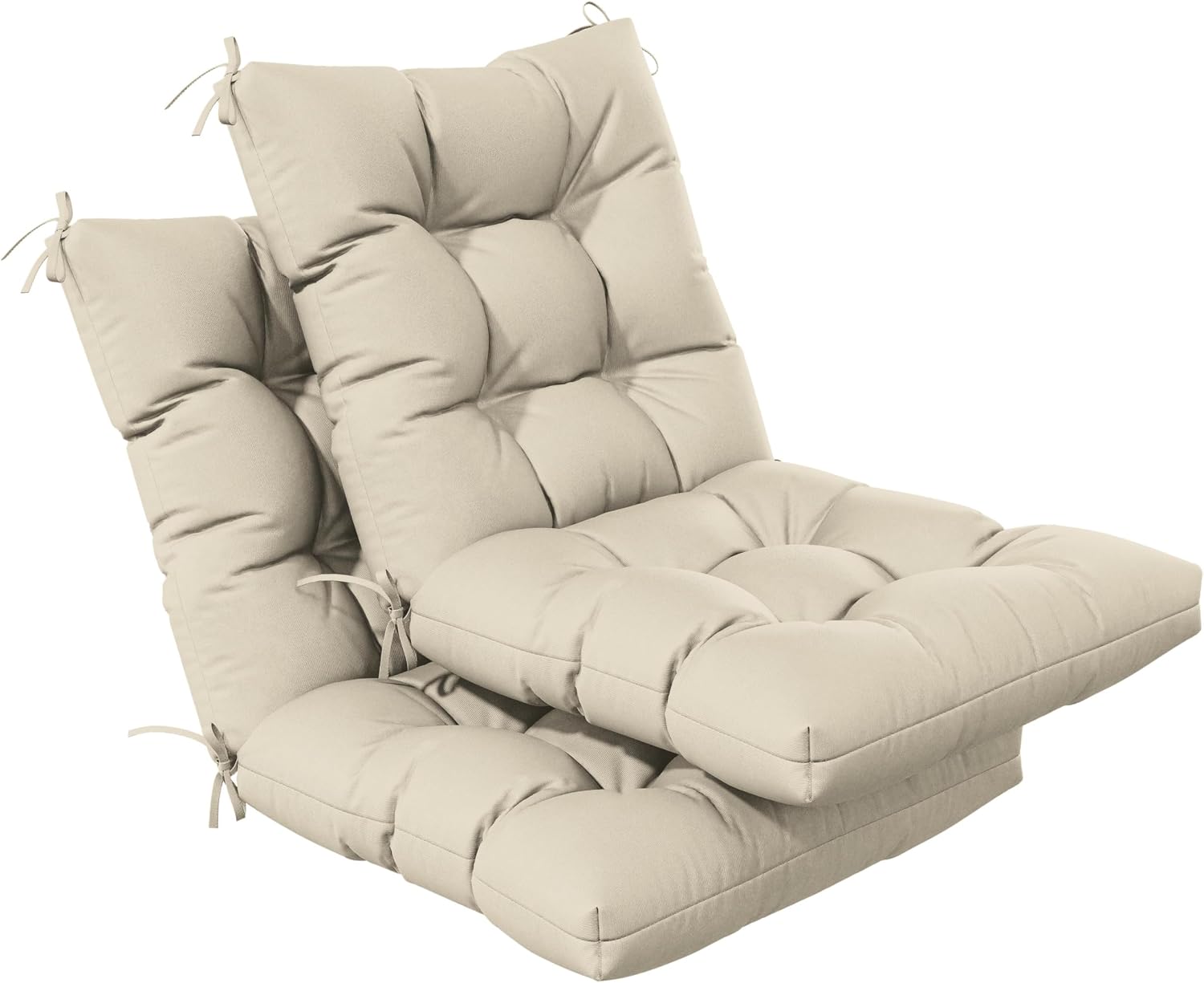 Patio Seat&Back Chair Cushions for Outdoor Furniture，Comfortable Cushions for Rocking/Dining/Lawn Chair-Set of 2