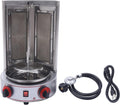 Gas Shawarma Machine Commercial Shawarma Rotisserie, LPG Gyro Machine Gas Vertical Broiler, Countertop Gyro Grill 360° Rotating Doner Kebab Machine Commercial Shawarma Grill w/ 2 Burners