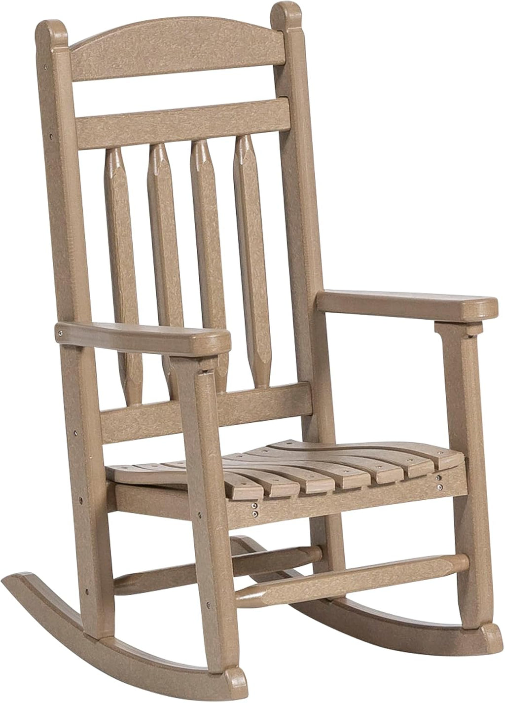 DutchCrafters Kids Porch Rocking Chair, Toddler Rocker for Ages 2-6, Kids Plastic Patio Set Rocking Chair Indoor or Outdoor Playhouse Accessories - Amish Made in USA (Weatherwood)
