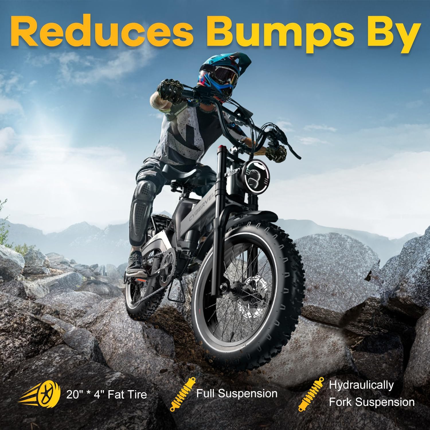 1000W(Peak 2000W)Folding Electric Bike for Adults,35MPH 100Mile,48V 25Ah Removable Battery,20' x 4.0 Fat Tire Foldable Electric Bicycle,8-Speed Electric Mountain E-Bike,UL Certified Commuter Ebikes