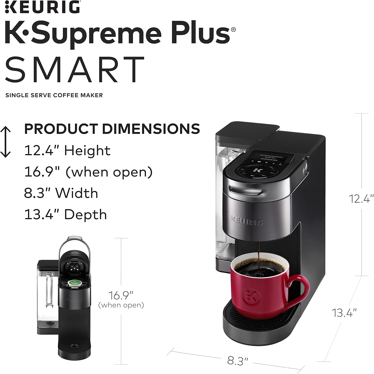 Keurig K-Supreme Plus SMART Single Serve Coffee Maker Milk Frother for Hot and Cold Milk Foam