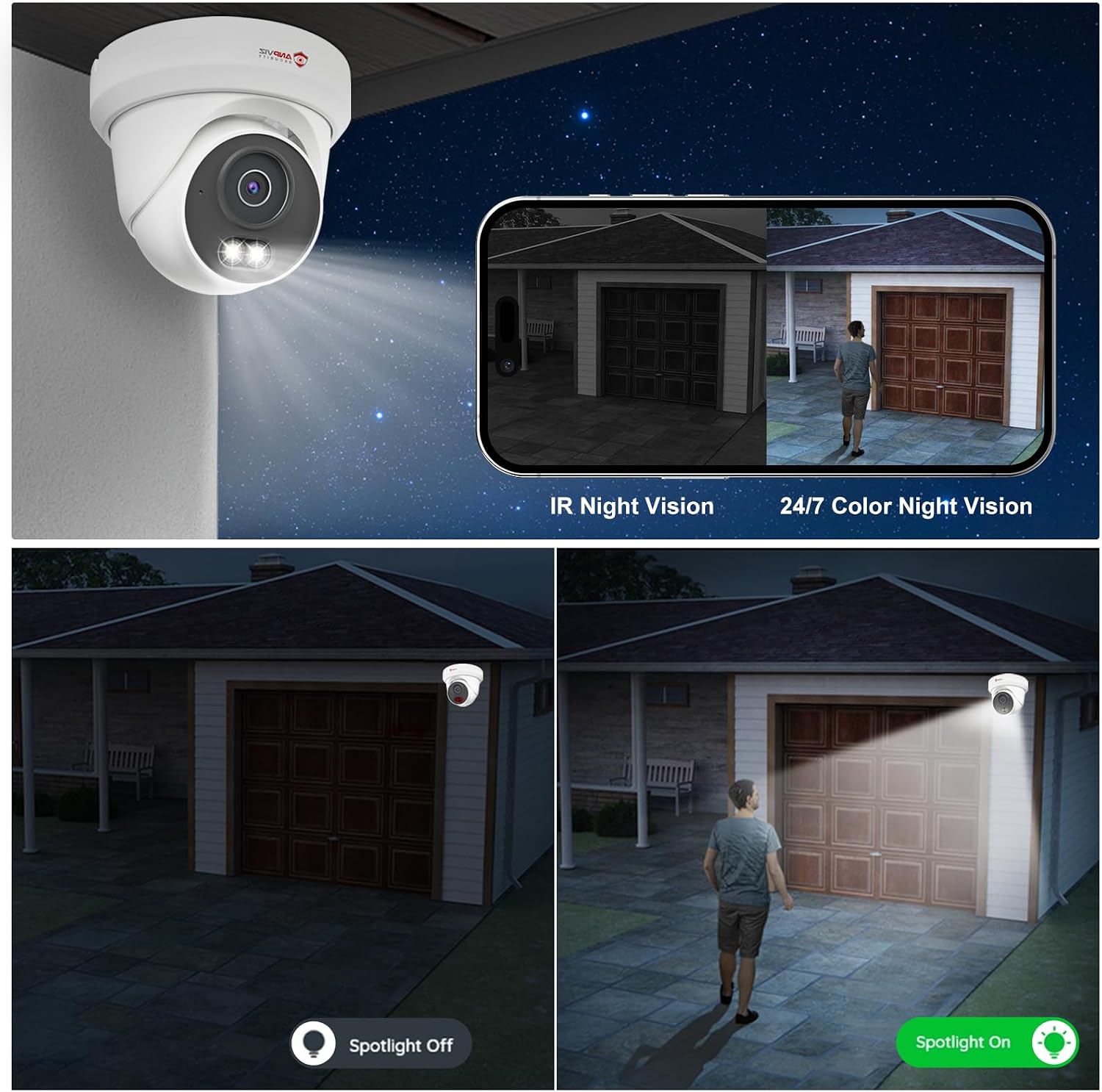 Anpviz 16 Channel PoE Security Camera System, 12MP 4K 16CH Commercial NVR 4TB for Business, 12x 6MP Wired IP Turret Cameras Outdoor with AI Detection, Smart Color Night Vision, Built in Mic (U Series)