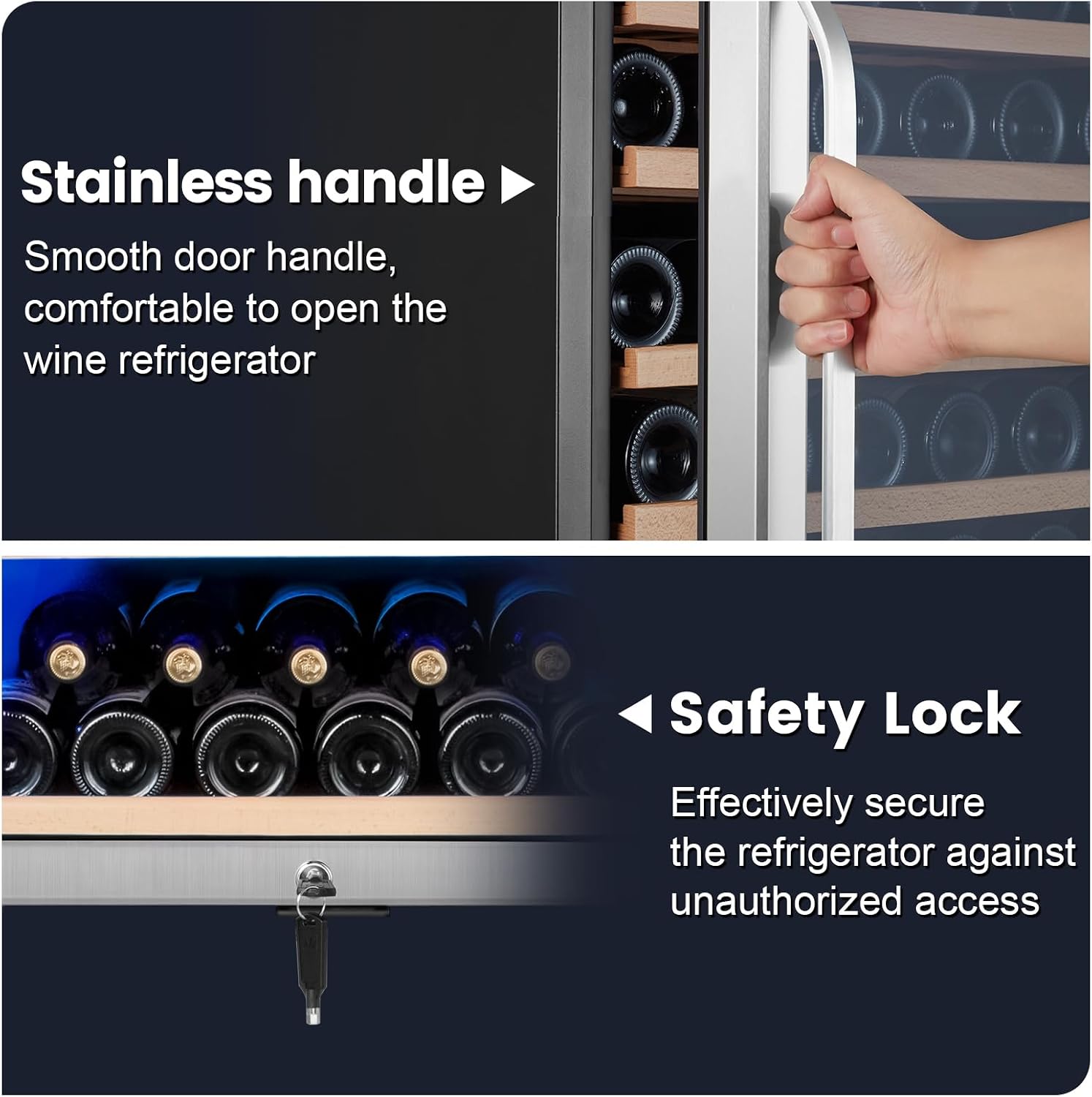 Velivi 24 Inch Wine Cooler Refrigerator Freestanding, Large Tall Built-in 154-Bottles Wine Fridge, Large Capacity Wine Cellar For Wine Collection, Wine Lovers