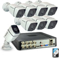 8CH Home Wired Security Camera System with 1TB Hard Drive, 8Channel 5MP H.265+ 5-in-1 DVR System, 8 x 1080p Metal Weatherproof Surveillance Wired Cams, 80ft Night Vision, Remote Access